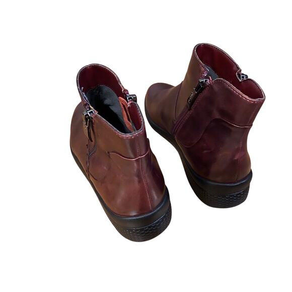 Regarde Le Ciel Bootie Womens Size 7.5 Burgundy Ankle Booties Boots Never Worn - Picture 4 of 5